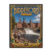 Biddeford Maine Vintage Art Deco Idade Dourada