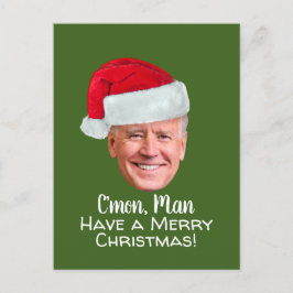 Cartão Postal Biden Harris - Joe Santa Hat - Homem-Vamos