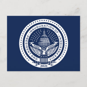Cartão Postal Biden Harris Logotipo Inaugural Dia da Inauguraç
