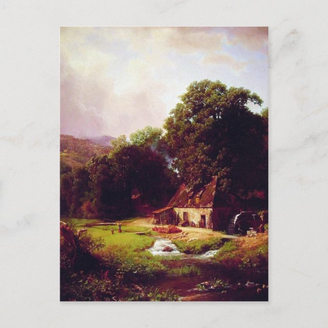 Cartão Postal Bierstadt Albert O Moinho Antigo (Frente)