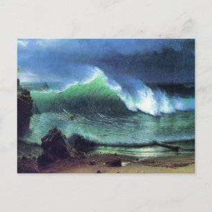 Cartão Postal Bierstadt - Emerald Sea, pintura de arte,