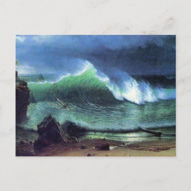 Cartão Postal Bierstadt - Emerald Sea, pintura de arte, (Frente)