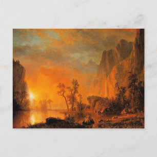 Cartão Postal Bierstadt - Pôr do sol nas Montanhas Rochosas