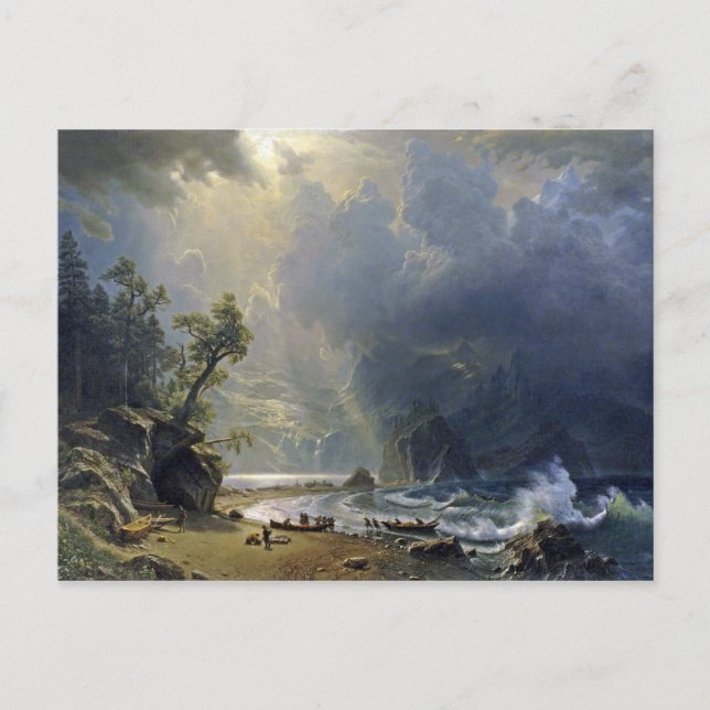 Cartão Postal Bierstadt Puget Sound Coast Painting (Frente)