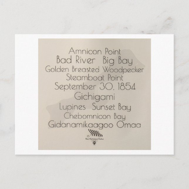 Cartão Postal Big Bay Madeline Island Words Postcard (Frente)