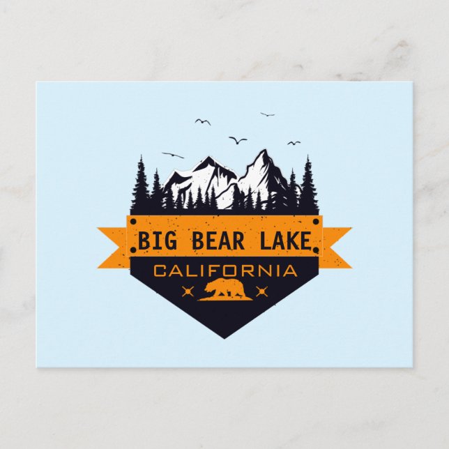 Cartão Postal Big Bear Lake California - Nome Personalizado (Frente)