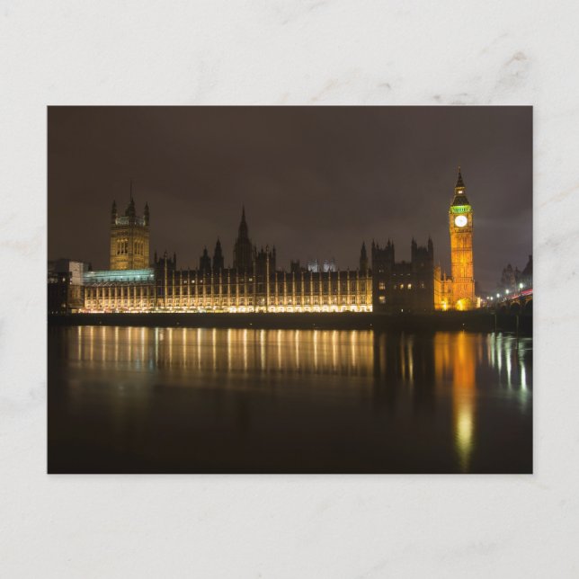 Cartão Postal Big Ben and the parliament at night (Frente)