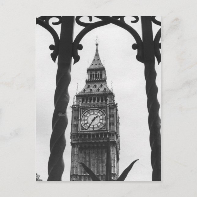Cartão Postal Big Ben em Preto e Branco (Frente)
