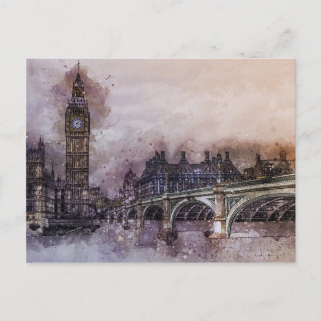 Cartão Postal Big Ben - Londres, Inglaterra (Frente)