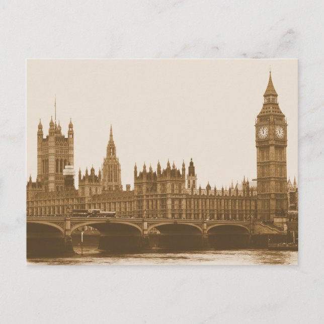 Cartão Postal Big Ben - Parlamento - Westminster Bridge Postcard (Frente)