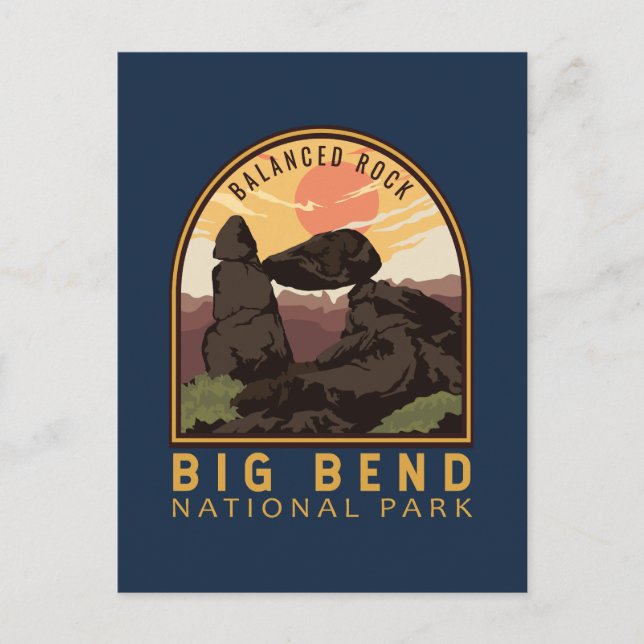 Cartão Postal Big Bend National Park Balanced Rock Emblem (Frente)