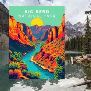 Cartão Postal Big Bend National Park Retro EUA