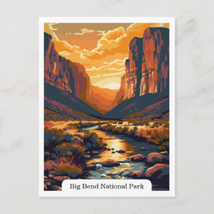Cartão Postal Big Bend National Park Texas Viagem Vintage