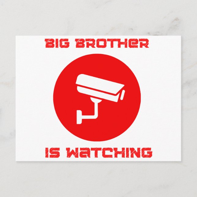 Cartão Postal Big Brother está assistindo a soc de 1984 (Frente)