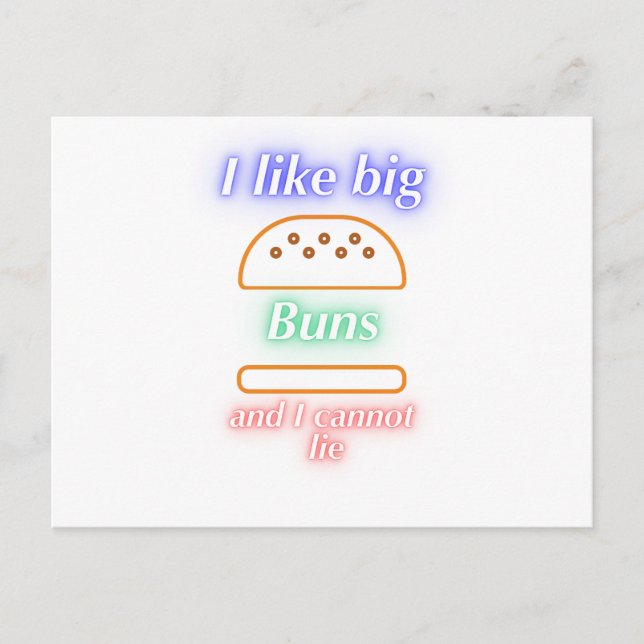 Cartão Postal Big Buns Funny Burger (Frente)