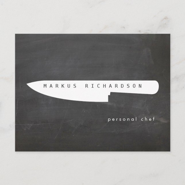 Cartão Postal Big Chef Knife Logo 2 Chef, Catering Postcard (Frente)