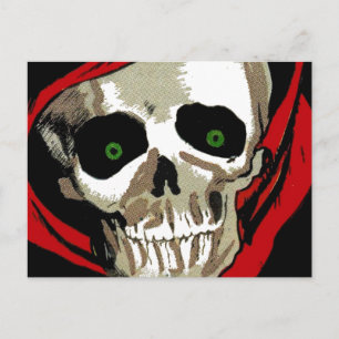 Cartão Postal Big Eerie Zombie Olhos Skull Skeleton Halloween