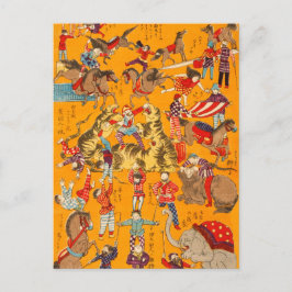 Cartão Postal Big Japanese Circus woodblock print