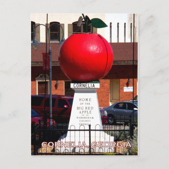 Cartão Postal BIG RED APPLE - Cornelia, Geórgia (Frente)