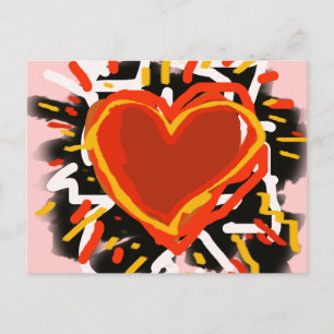Cartão Postal big red heart, love
