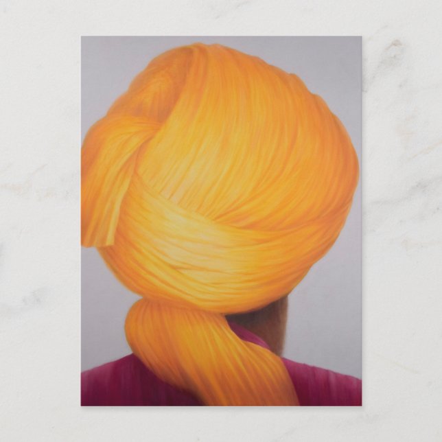 Cartão Postal Big Saffron Turban (Frente)