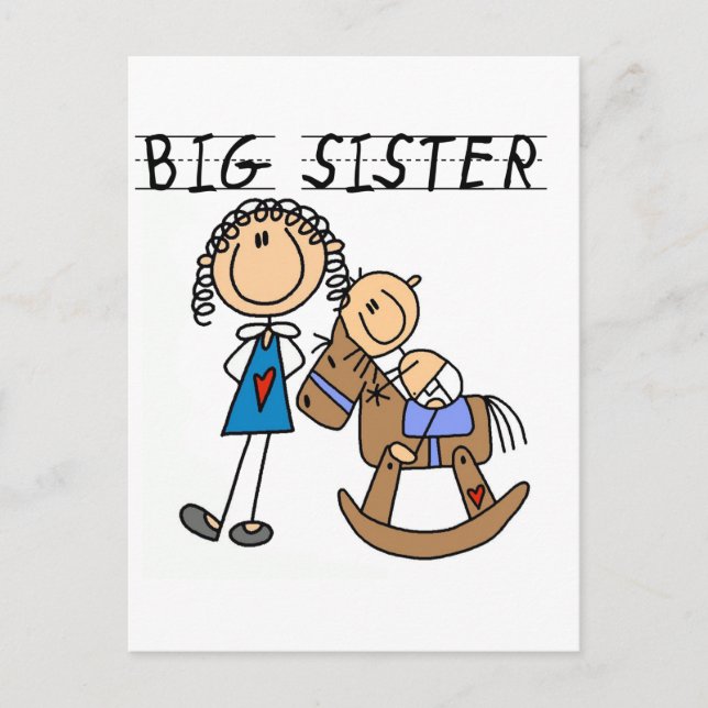 Cartão Postal Big Sister Baby Brother T-shirts e presentes (Frente)