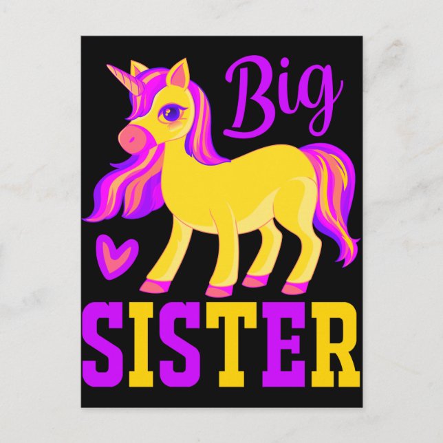 Cartão Postal Big Sister Magical Unicorn (Frente)