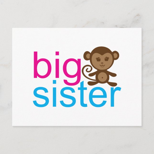 Cartão Postal Big Sister Monkey (Frente)
