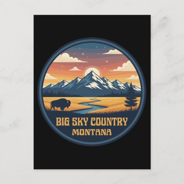 Cartão Postal Big Sky Country Montana (Frente)