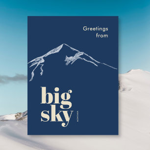 Cartão Postal Big Sky Montana montanha rabiscada