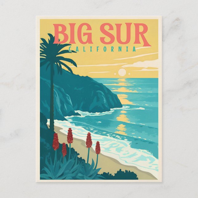 Cartão Postal Big Sur - A Beleza da Costa Pacífica da Califórnia (Frente)