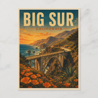 Cartão Postal Big Sur Califórnia Ponte Bixby