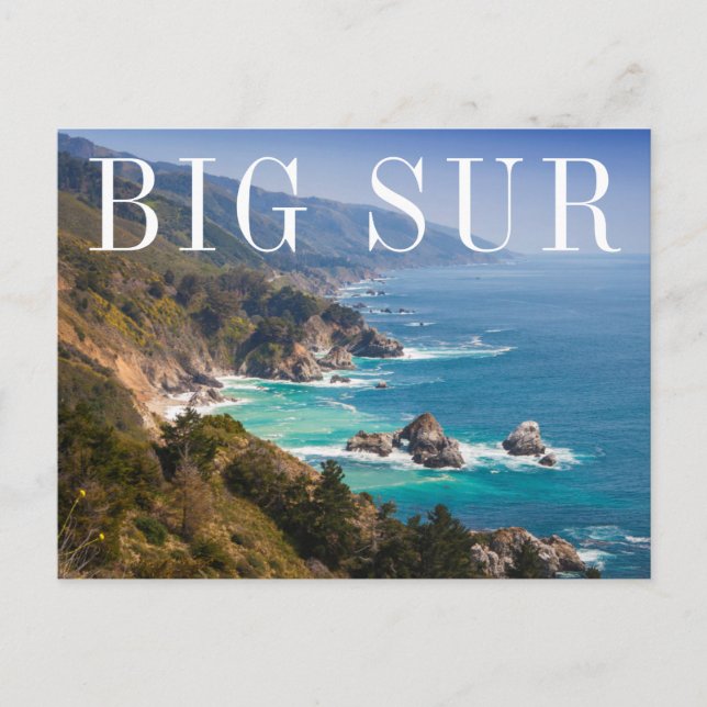 Cartão Postal Big Sur Costa da Califórnia | Feliz Aniversário (Frente)