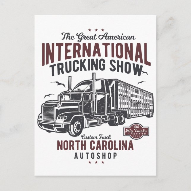 Cartão Postal Big Truck Show North Carolina Compro Automático (Frente)