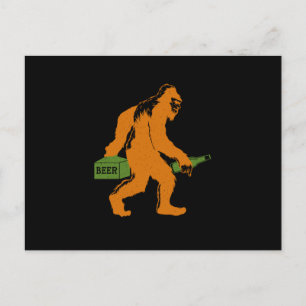 Cartão Postal Bigfoot Beer Sasquatch Yeti Beer Lover Botão