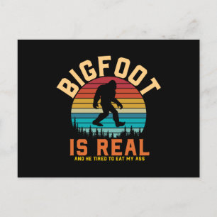 Cartão Postal Bigfoot é real Design retrógrado