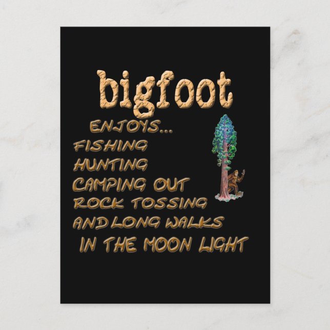 Cartão Postal Bigfoot Enjoys (Frente)