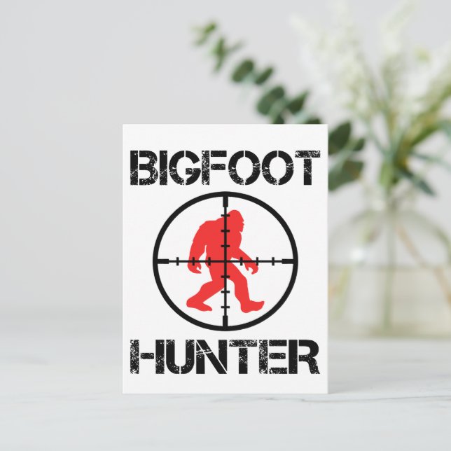 Cartão Postal Bigfoot Hunter Funny Bigfoot Lover (Em pé/Frente)
