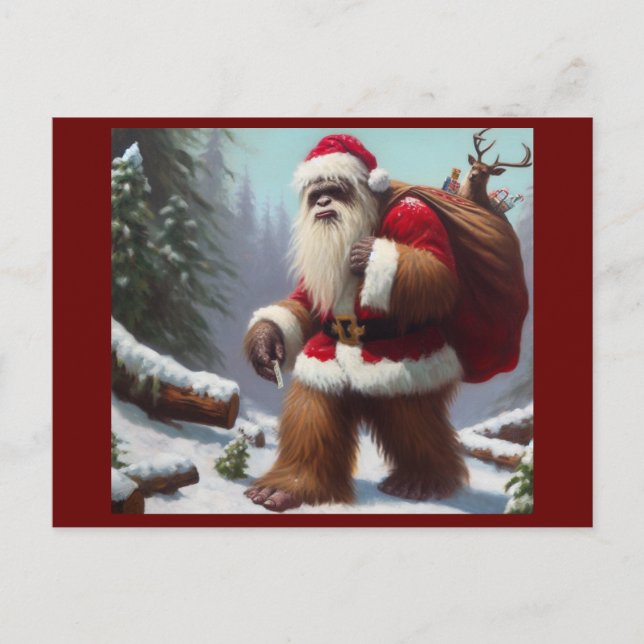 Cartão Postal Bigfoot Santa Claus (Frente)