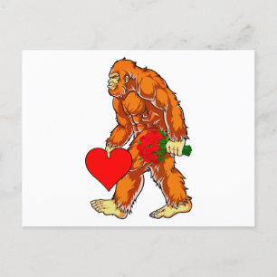 Cartão Postal Bigfoot Sasquatch Engraçado Dia de os namorados Am
