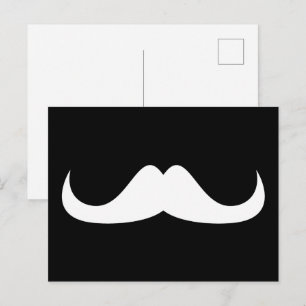 Cartão Postal Bigode de Guidão Branco Resfriante no Preto