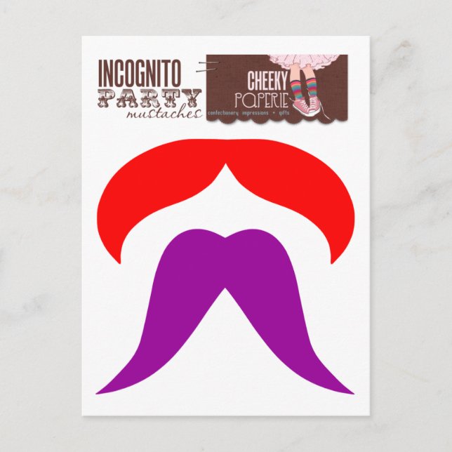 Cartão Postal Bigodes de Festa Incógnitos 2 (Frente)