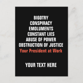 Cartão Postal Bigotry Collusion Emoluments Obstruction Impeach