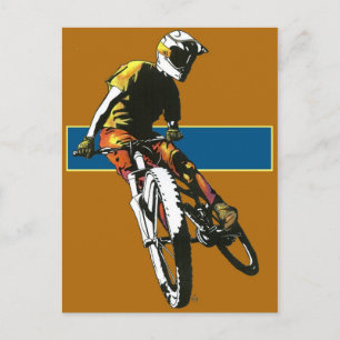 Cartão Postal Biker2 -Laranja/Azul