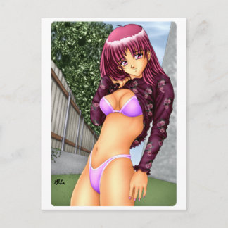 Cartão Postal Bikini Anime Girl