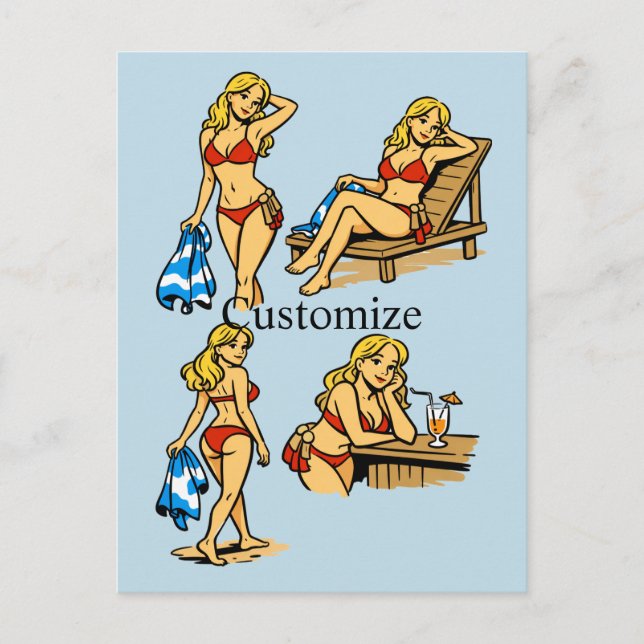 Cartão Postal Bikini Beach Time Thunder_Cove (Frente)