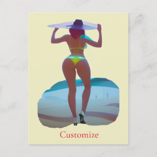 Cartão Postal Bikini Booty Beach Girl Thunder_Cove