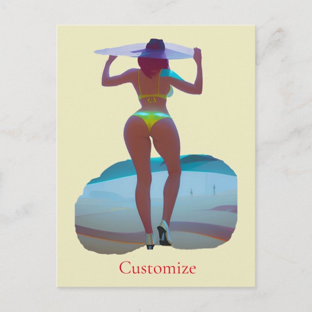 Cartão Postal Bikini Booty Beach Girl Thunder_Cove (Frente)