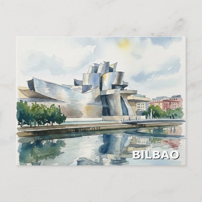 Cartão Postal Bilbao Guggenheim Museum Travel (Frente)