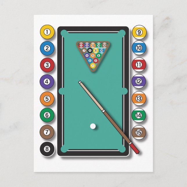 Cartão Postal Bilhar (Frente)